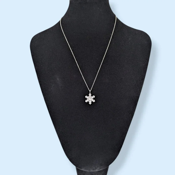 Vintage IBB Rhinestone Snowflake Necklace - Picture 2 of 6